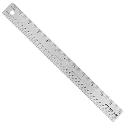 Pacific Arc Stainless Steel Ruler with Inch and Pica Measurements 12 Inches Cork Backed