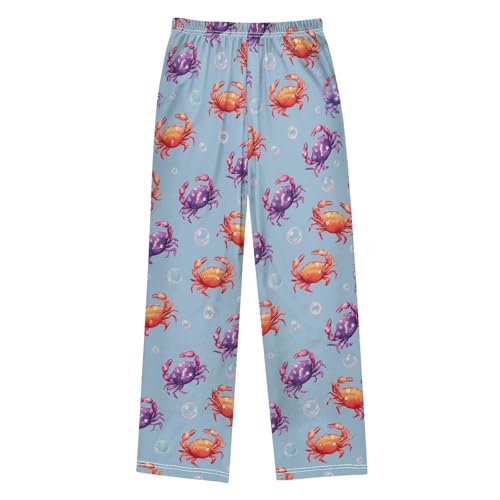 ALAZA Crab Bubble Blue Pajama Lounge Pants Long Sleep Pajama Bottoms with Pockets2