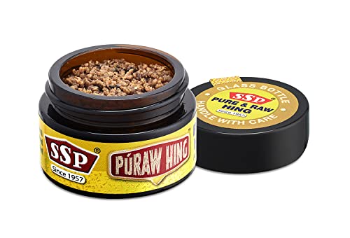 SSP ASAFOETIDA | PURAW (HING) 10 g | PURE ASAFOETIDA | Milk Juice of Hing - Obtained from the Root of Ferula (HING) Plant is Dried to resin-like mass & Packed in Glass bottle | Connoisseurs Choice.