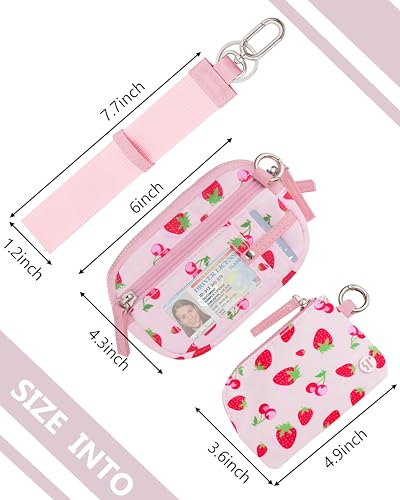 Image of Wallet Wristlet for Women, RFID Wallet Keychain with Dual Pocket | Nylon Wristlet Wallet with Coin Purse, ID Window, Card Holder and Small Wallet Design