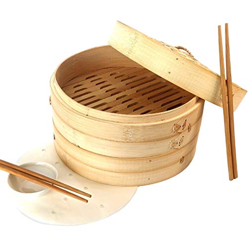 Bamboo Steamer 10 inch with 20 liners, Steamer Basket, Dumpling Steamer, Bamboo Steamer Basket, Steam Basket, Steamer Cooking, Dim Sum Steamer, Bao Bun Steamer, Dumpling Steamer Basket, Bamboo Basket