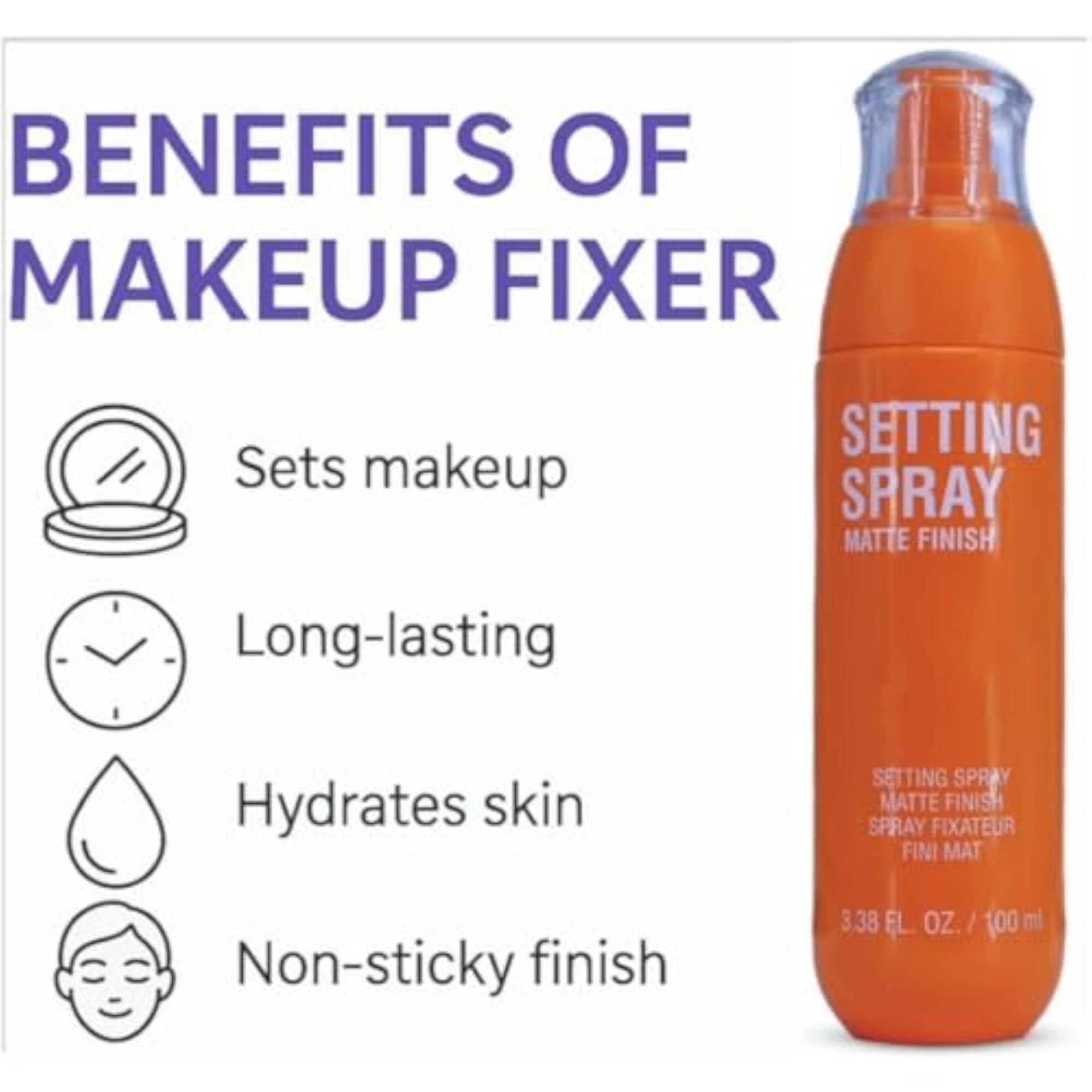 Magic Huda Makeup Fixer Setting Spray, Long-Lasting