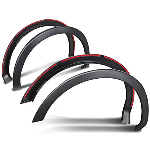 4Pcs Factory Style Paintable Wheel Fender Flares Compatible with Ford F-150 67 / 78.8 / 97.4 inches Styleside Beds 09-14, Front and Rear, Matte Black