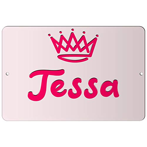 Makoroni - Tessa Girl Female Name 8x12 inc Aluminum Decorative Wall Street Sign