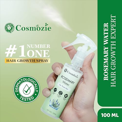 Image of Rosemary Water Spray for Hair Growth with Rice Water & Hyaluronic Acid Anti-Hair Fall, Dandruff Control & Instant Shine - Natural Scalp Revitalizer for All Hair Types - Non-Greasy, Fast Absorbing - 100ml