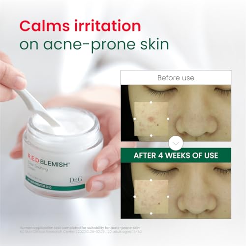 Dr.G Red Blemish Clear Soothing Korean Moisturizer Face Cream, 70ml - Cica Cream, Korean Skin Care Moisturizer, Korean Face Moisturizer, Facial Moisturizer, Korean Skincare, K Beauty Skincare Coreano - Image 4