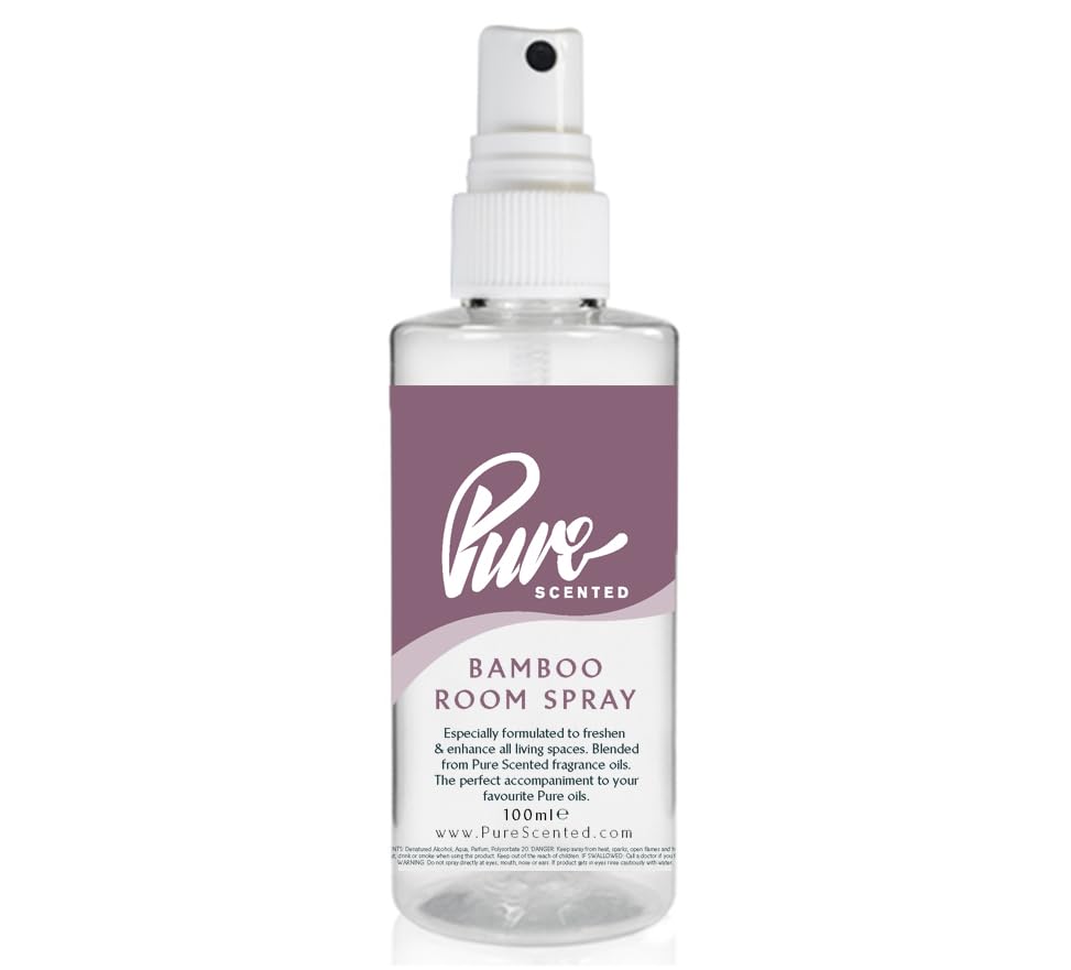Pure Scented 100ml Room & Fabric Sprays Suitable For Home, Car, Caravan, Work, Gym Bags, Odour Eliminators (1 x 100ml, Bamboo)