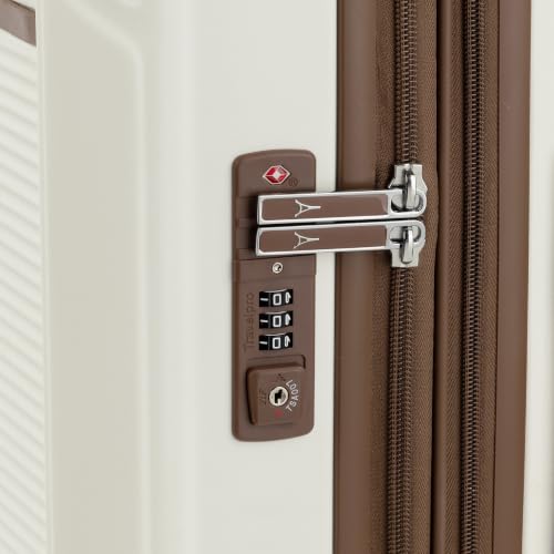 Image of Travelpro Platinum Elite Hardside Expandable Spinner Wheel Luggage TSA Lock Hard Shell Polycarbonate Suitcase, Cream White, Carry-on 21-Inch