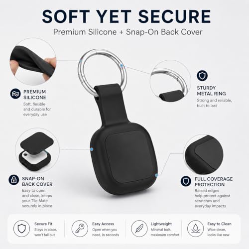DLENP for Tile Tracker Case with Keychain, 2-Pack Holder for Tile Mate 2022 - image 3