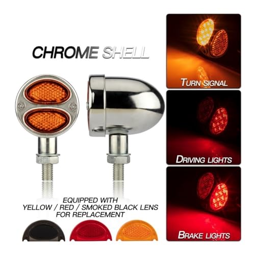 Clignotant LED moto ambre 12V 10mm feu indicateur de direction pour custom - 4