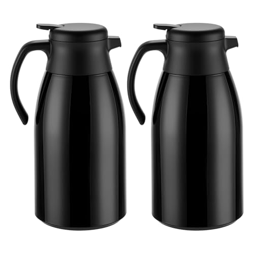 Image of PARACITY Thermal Coffee Carafe with Stainless Steel Liner, Coffee Carafes for Keeping Hot, Double Walled Vacuum Insulated Coffee Urn for Coffee & Tea, Home & Office (2, 56oz)