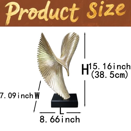 Escultura decorativa de águila moderna abstracta dorada miniatura 5