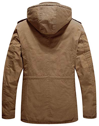 Image of WenVen Men's Winter Thickened Military Parka Jacket Warm Coat
