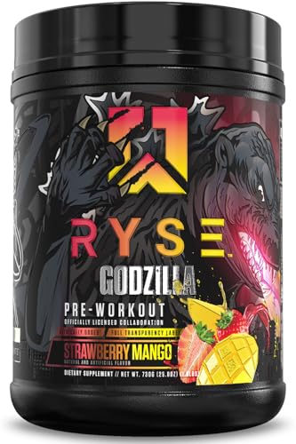 RYSE Godzilla X Noel Deyzel Pre Workout Powder - Strawberry Mango - 400mg Caffeine, High Stim...