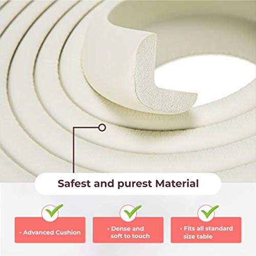 Image of BabySafeHouse 13ft White Edge Guard & 8 Corner Protector + Door Stopper | Extra Long 13ft White Edge Guard, 8 Pre-Taped Corner Guards, Monkey Shape Door Stopper for Baby Proofing & Child Safety