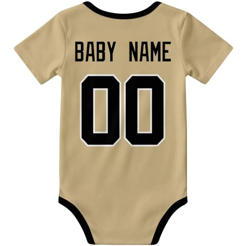 Image of KREDE Baby Clothes Custom Name Bodysuit for Baby Boy Gifts | Short Sleeves Bodysuit with Custom Number Name