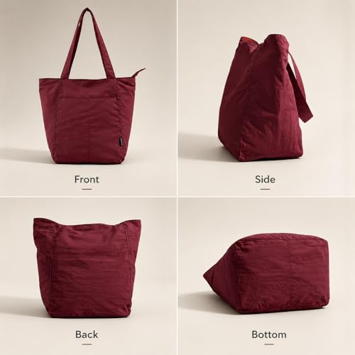Image of Barsine Tote Bag for Women Unisex Lightweight Nylon Totes Purses and Handbags Large Casual Shoulder Hobo for Travel Gym