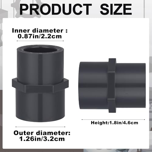 Image of 8 Pcs 1 /2 Inch PVC Pipe Fitting Female Adapter Schedule 80 Socket x Npt Compatible with 835 Series Heavy Duty Industrial Grade Corrosion Resistant Plumbing Irrigation Connector for Water
