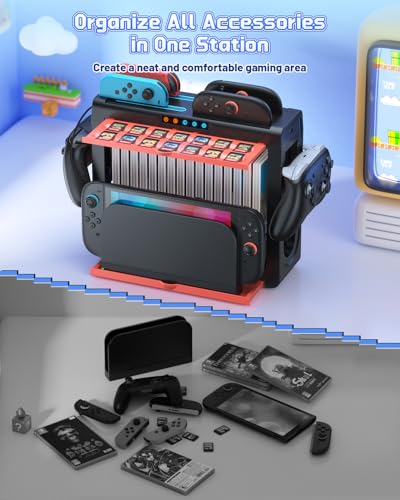 Chargeur Manette Switch OLED Support de Rangement pour Soirées Jeux en Famille