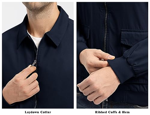 Rdruko Men's Cotton Lightweight Jackets Casual Work Golf Windbreaker with 6 Pockets4