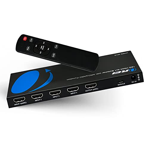 OREI 4K@60Hz 4x1 HDMI Switcher, Switch between 3 Input, 1 ...