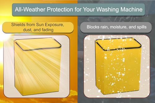 Image of Stylista Waterproof and Dustproof Polyester Washing Machine Cover Compatible for Godrej 7 Kg Semi-Automatic Top Loading WS EDGE CLS 70 5.0 PN2 GPGR, Yellow