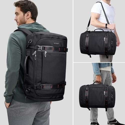 WITZMAN Travel Backpack for Men 35L Carry-on Laptop Backpack Luggage Fit 16 inch TSA Friendly Flight Approved with Shoe Compartment for Airplanes(B718 Black) - Image 3