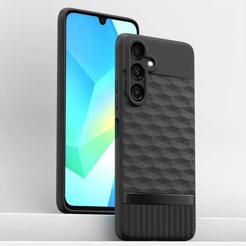 Image of Pikkme Back Cover for Samsung Galaxy A16 5G Camera Protection 3D Hexa Cube Design Silicone Protective Bumper Case (Black)