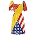 PUYWTIY Womens Casual Midi Dress Summer Beach Sundress Short Sleeve Dresses V Neck Flowy Party Dress (XS, American USA and German Grunge Flag)