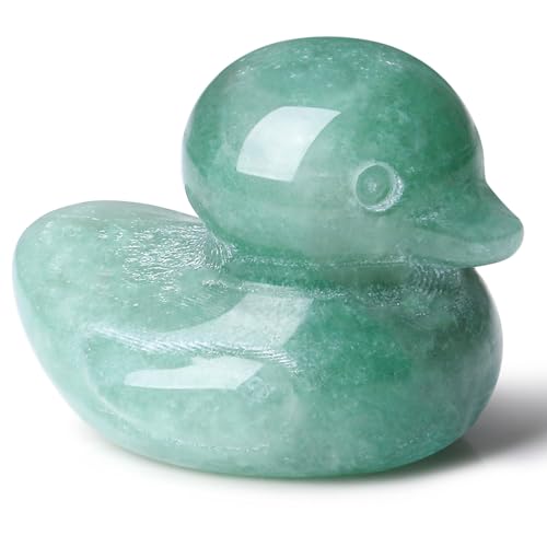 Duck Figurine Statue Funny Deocr Gifts Green Aventurine Crystals Stones