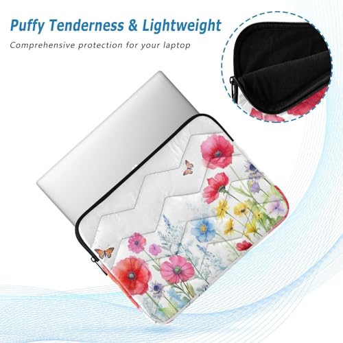 Funda para portátil 13-14 pulgadas flores acuarela impermeable miniatura 5