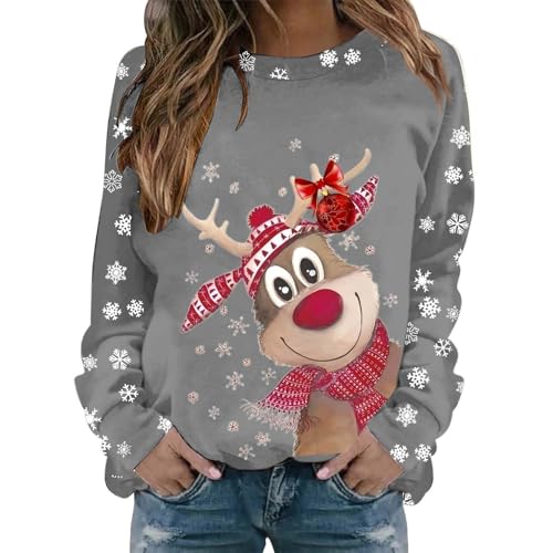 Weihnachtspullover Baumwolle Damen, Weihnachtspullover Damen Lustig...