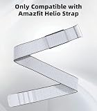 MoKo Nylon Loop Compatible with Amazfit Helio Strap Band, Soft Bicep Band Breathable Sport Wristband, Hook & Loop Armband with Top Cover Design, Galaxy Gray