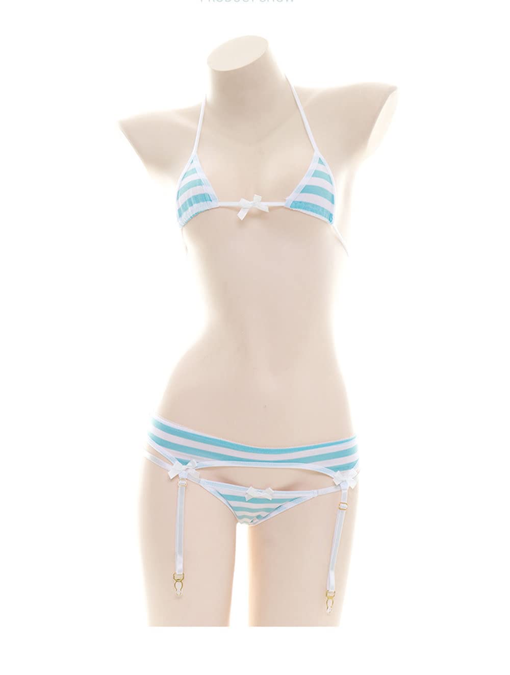 SINGUYUN Womens Sexy Micro bikini Suit Anime Bikini Cosplay Lingerie Kawaii Bra and Panty Set Cute: One Size 204blue