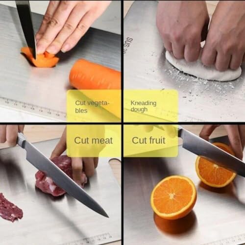 Planche à découper en acier inoxydable anti-bactérienne pour viande et bébé