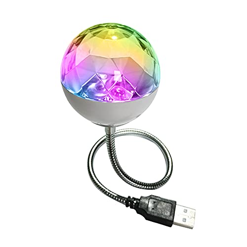 Springlinges Luz de fiesta activada con LED de control remoto, mini proyector de destello RGB colorido lámpara bola rotatoria decoración de escenario