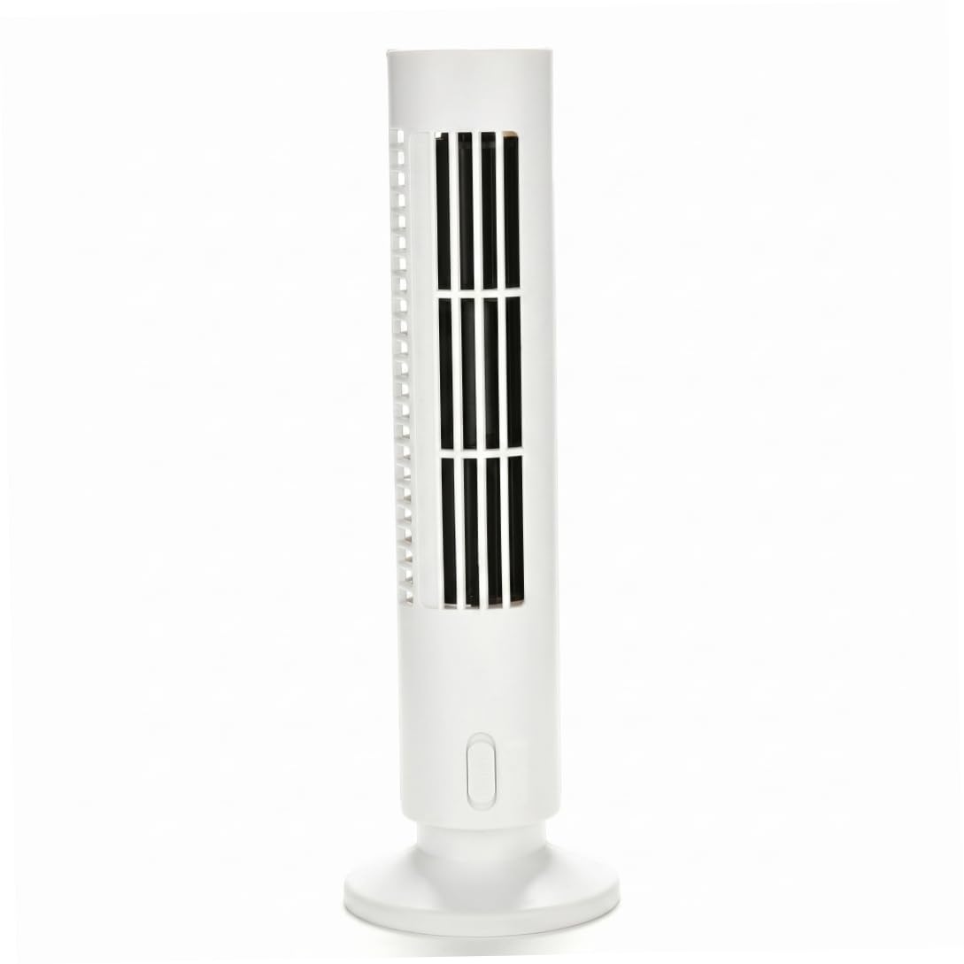 Monwssoe Small Tower Fan, 2-speed Mini Tower Fan - Quiet Fans That Blow Cold Air, Energy-saving Usb Portable Fans For Desk, White (4.13x12.99 Inch)