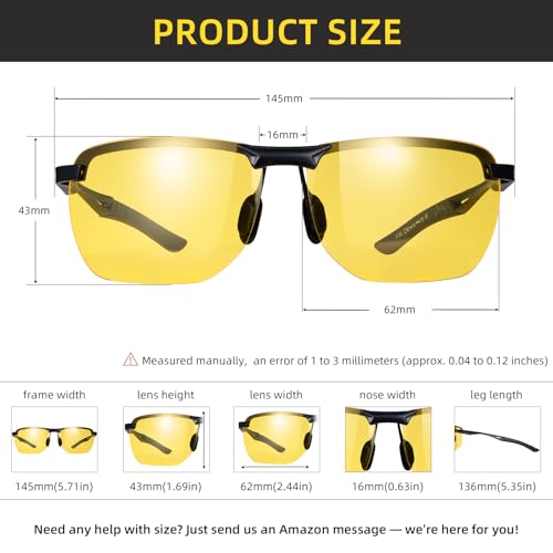 Night Vision Glasses for Men Women, Lightweight Anti Glare HD Al-Mg Frame Driving Glasses4