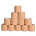 GSPCARE Vendas Autoadhesivas 5 cm x 4,5 m, 12 Rollos Cinta Adhesiva Deportiva Vendaje Veterinario, Vendas Autoadhesivas Fisioterapia para Atletas, Esguinces e Hinchazón de Tobillo (Color de Piel)