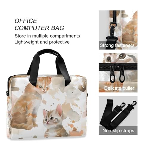 Funda maletín portátil para laptop con diseño gato acuarela miniatura 5
