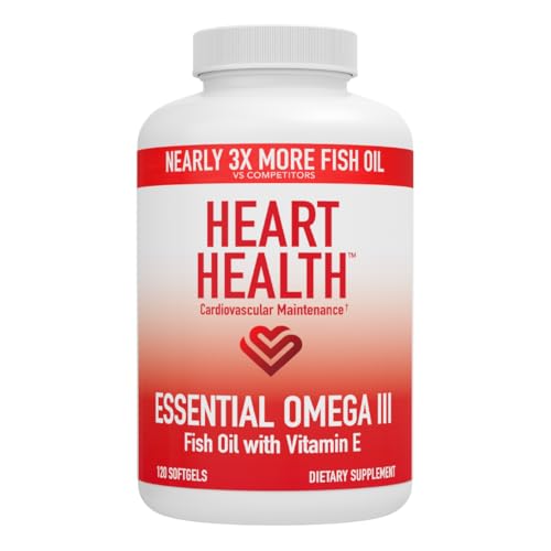Heart Health Essentials: Omega 3 Fish Oil with Vitamin E – EPA & DHA Supplement for General Wellness and Heart Function