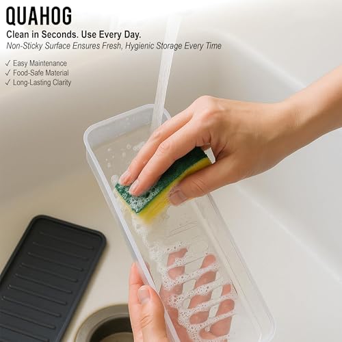 Image of QUAHOG Fridge Storage Containers, Fridge Organiser Storage Boxes, Air Tight Containers for Kitchen Storage, Fridge Storage Box, Storage and Containers, Air Tight Containers for Fridge (6 pcs, 1200 ML)