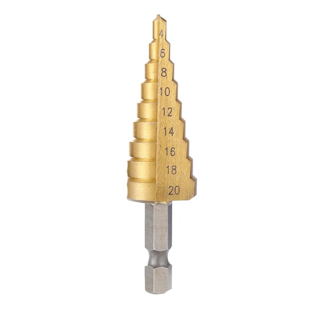 4-20 mm HSS Broca Escalonada de Ranura Recta Broca Cortadora de Agujeros de Metal para Madera Broca de Núcleo Broca Pagoda