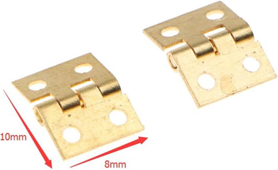 12x Jewelry Chest Box Miniature Dollhouse Door Window Cabinet Hinge Gold