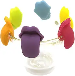 Marcador Taças Drinks Vinho Copo Silicone Taça 6pcs Boca