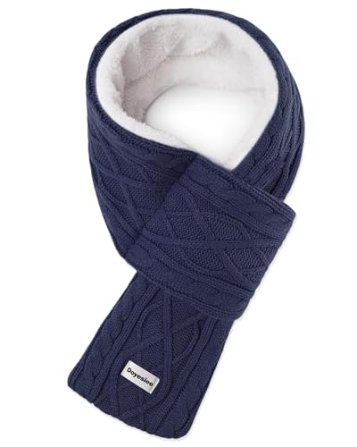 Doyesiee Kids Scarf for Girls Boys Winter Long Fleece Plush Scarves Knitted Cross Tie Neck Warmer for Cold Weather