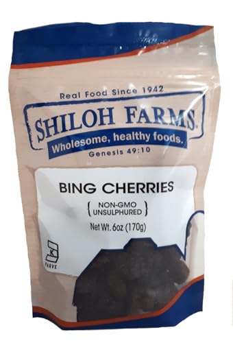Shiloh Farms Organic Bing Cherries - Sun Dried, Pitted, Unsulphured, Non-GMO - 6 Ounce Bag