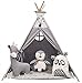 izabell Teepee Teepee Teepee Set per Bambini Indoor Outdoor Giocattolo Tenda Nativo Americano con Finestra Teepee con Accessori ZOO