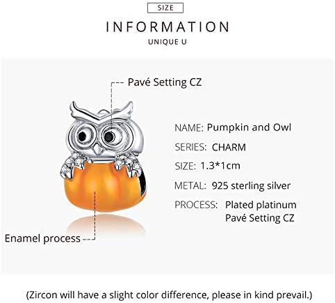 Miniatura 3 de Dijes originales de plata de ley 925 con diseño de calabaza para pulseras de estilo Pandora, dije colgante para el día de la madre, Halloween para