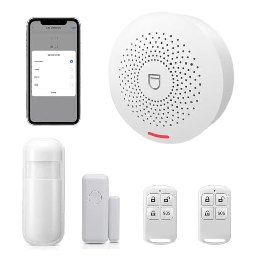 Sistema de seguridad de alarma inteligente WiFi, sistema antirrobo inalámbrico, kit de alarma antirrobo para el hogar con detector de movimiento, sensor de puerta/ventana, funciona con Alexa, Smart